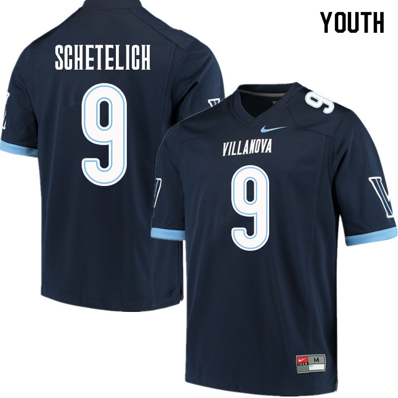 Youth #9 Jack Schetelich Villanova Wildcats College Football Jerseys Sale-Navy - Click Image to Close